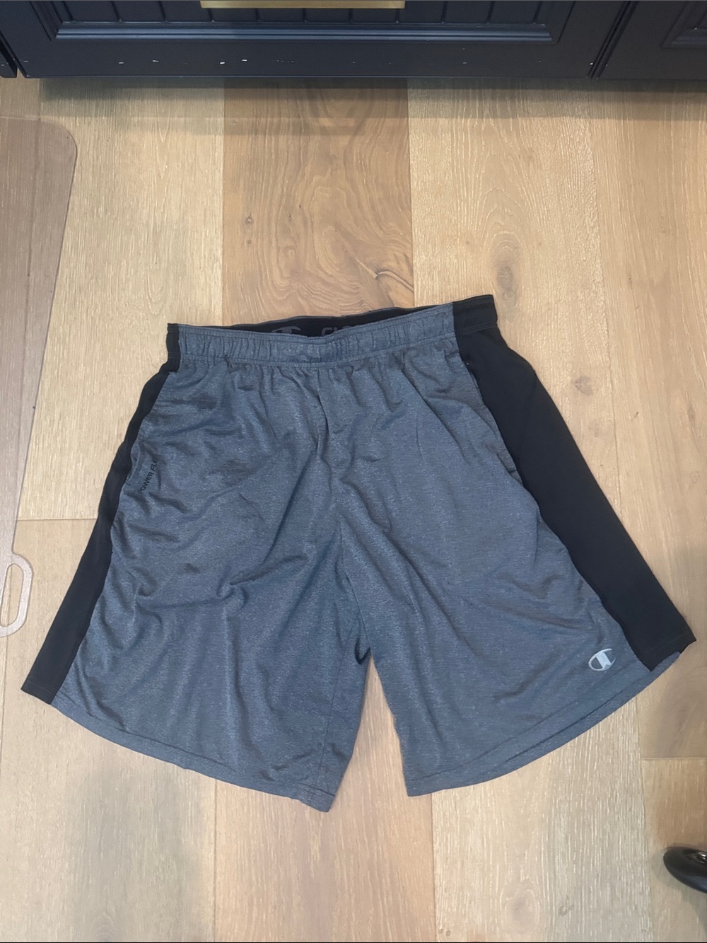 Champion Men's Gray and Black Athletic Shorts